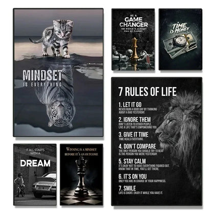 Lion Motivational Canvas Wall Art