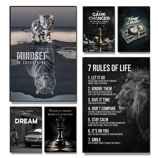 Lion Motivational Canvas Wall Art