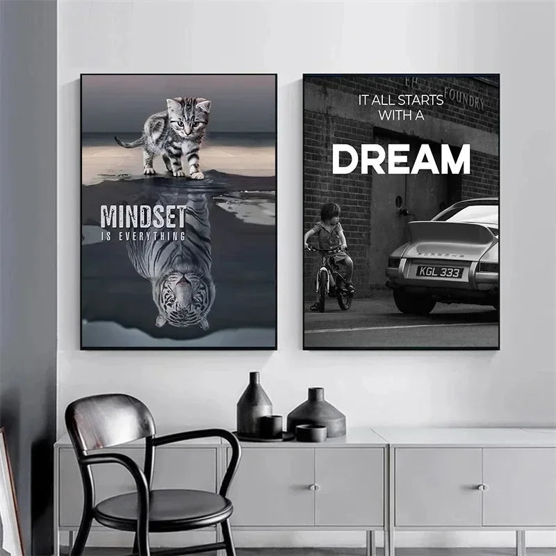 Lion Motivational Canvas Wall Art