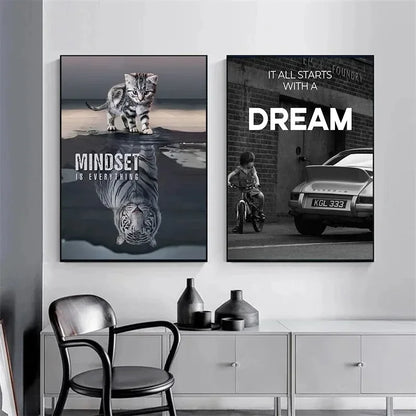 Lion Motivational Canvas Wall Art