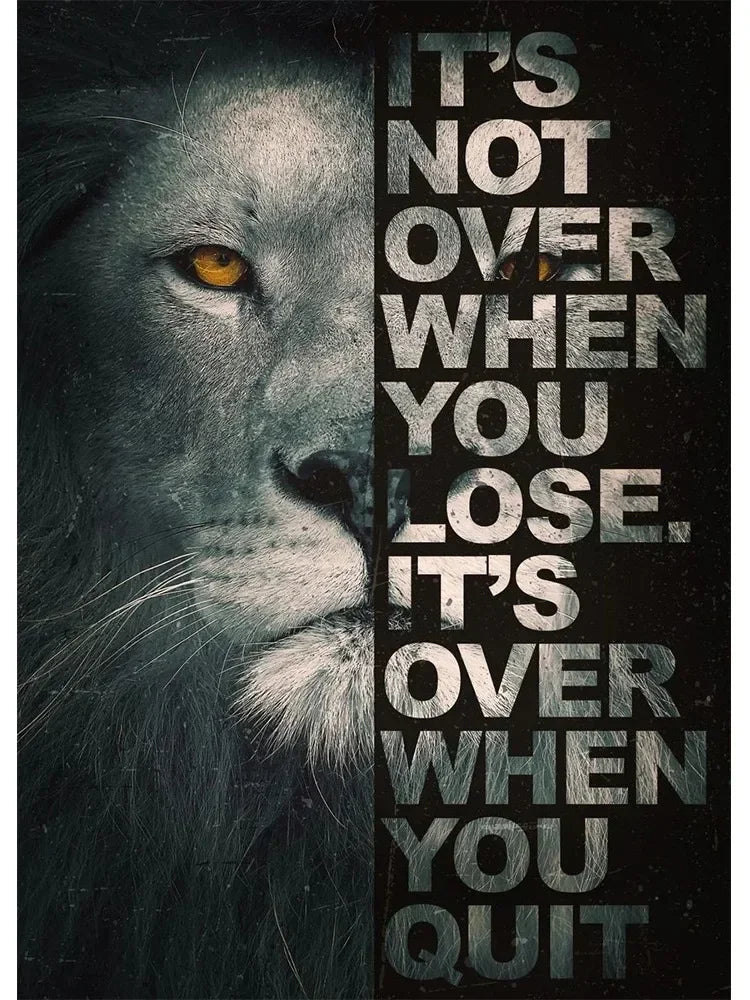 Lion Motivational Canvas Wall Art