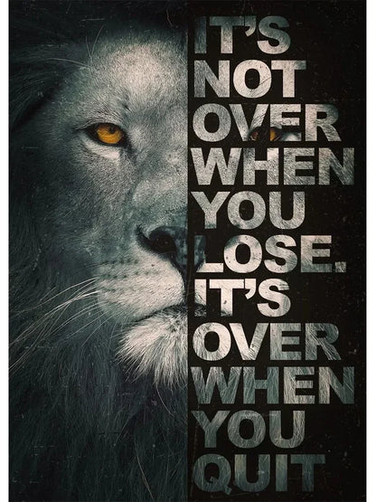 Lion Motivational Canvas Wall Art