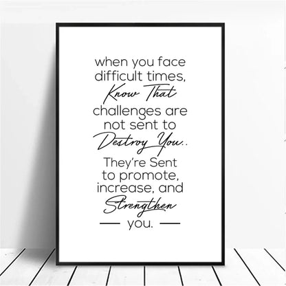 Minimalist Motivational Quote Canvas Wall Art